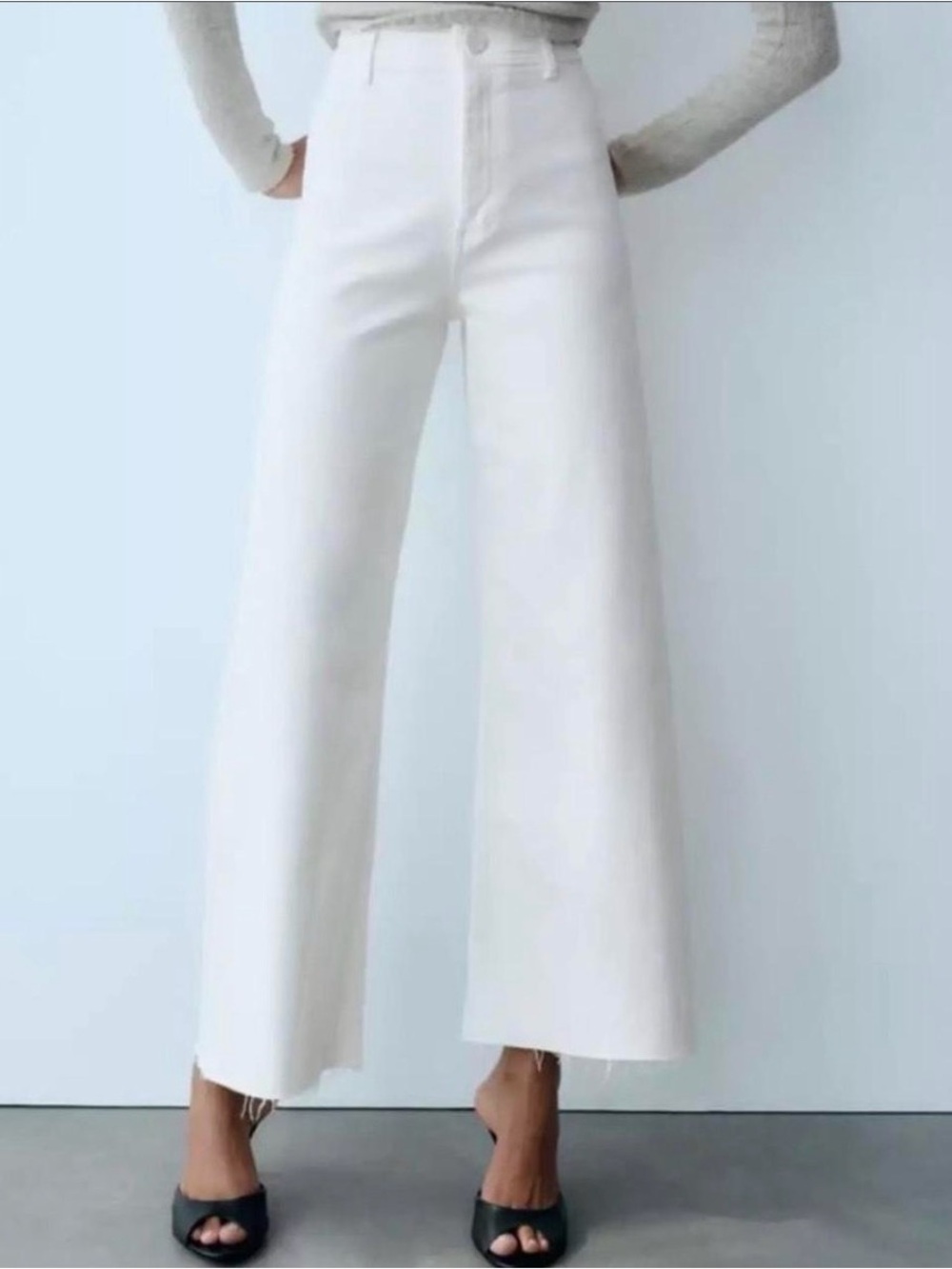 Zara White Wide leg Jeans